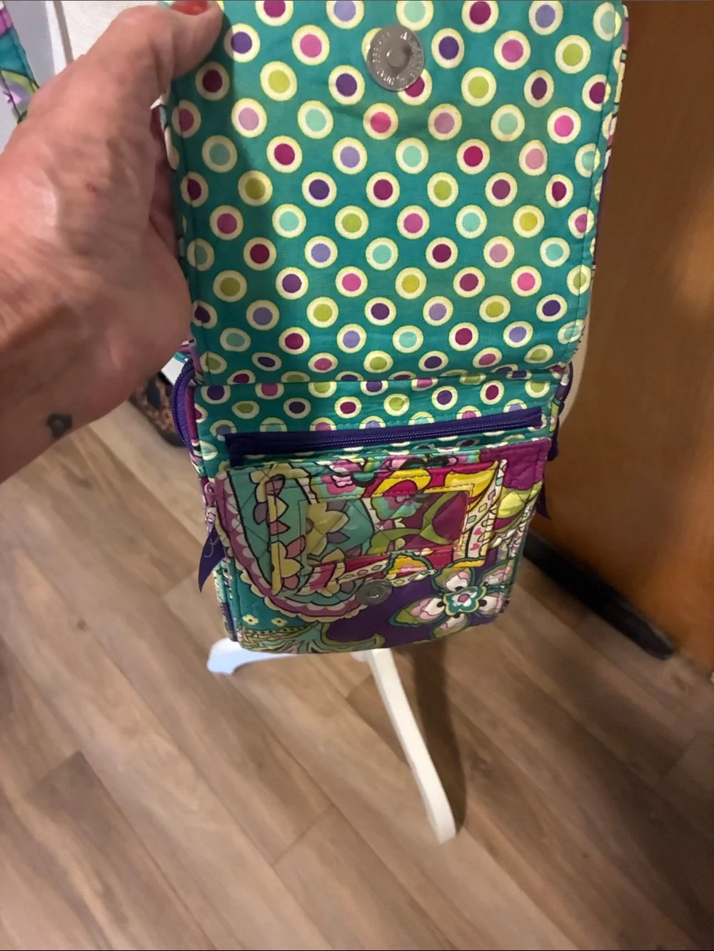 Vera Bradley Purple Floral Paisley Quilted Crossbody
